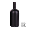 1L High end glass vodka bottle wine bottle with matte black finish